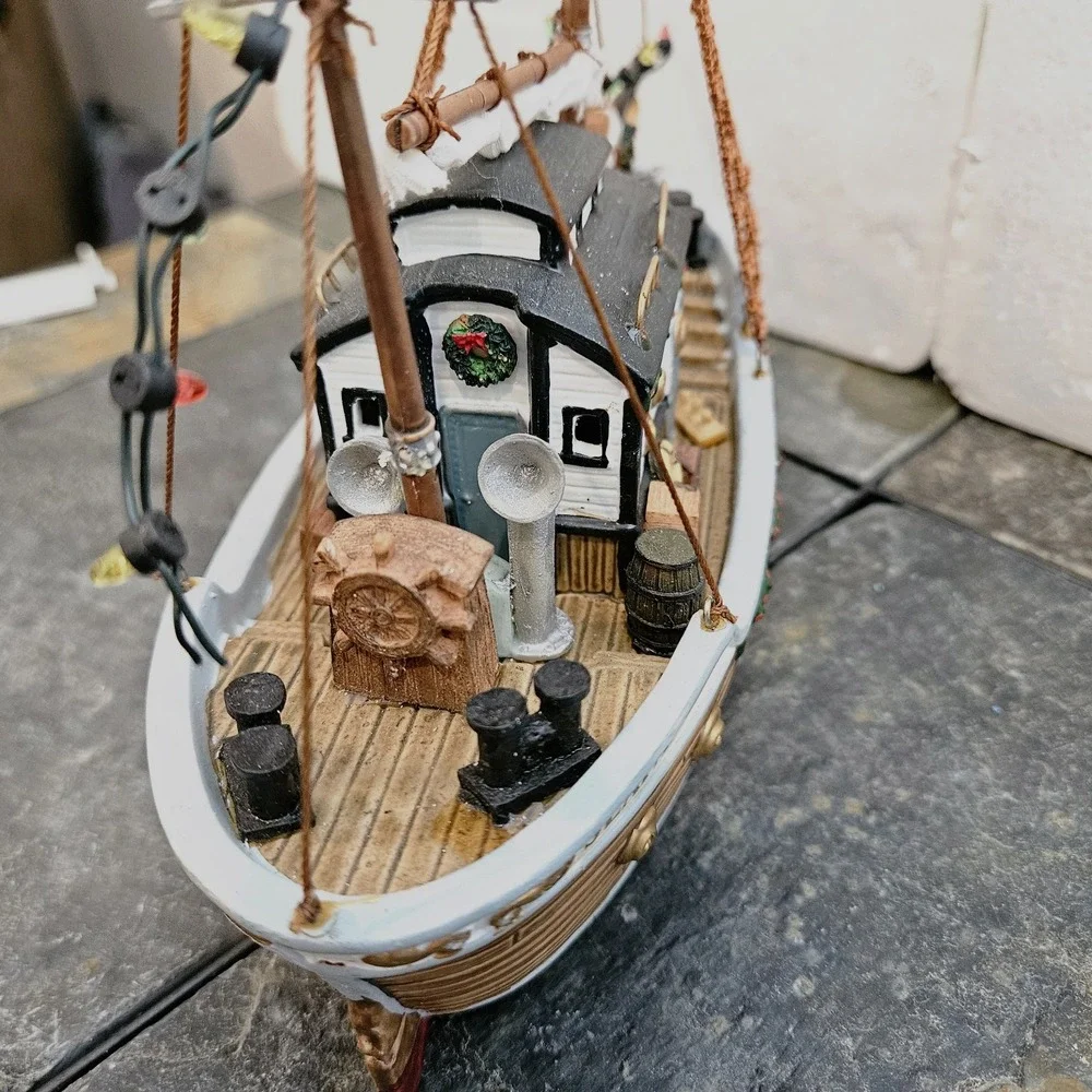 Carole Towne Seafarer Christmas Ship •Nautical Village Boat •Dual Power 2002